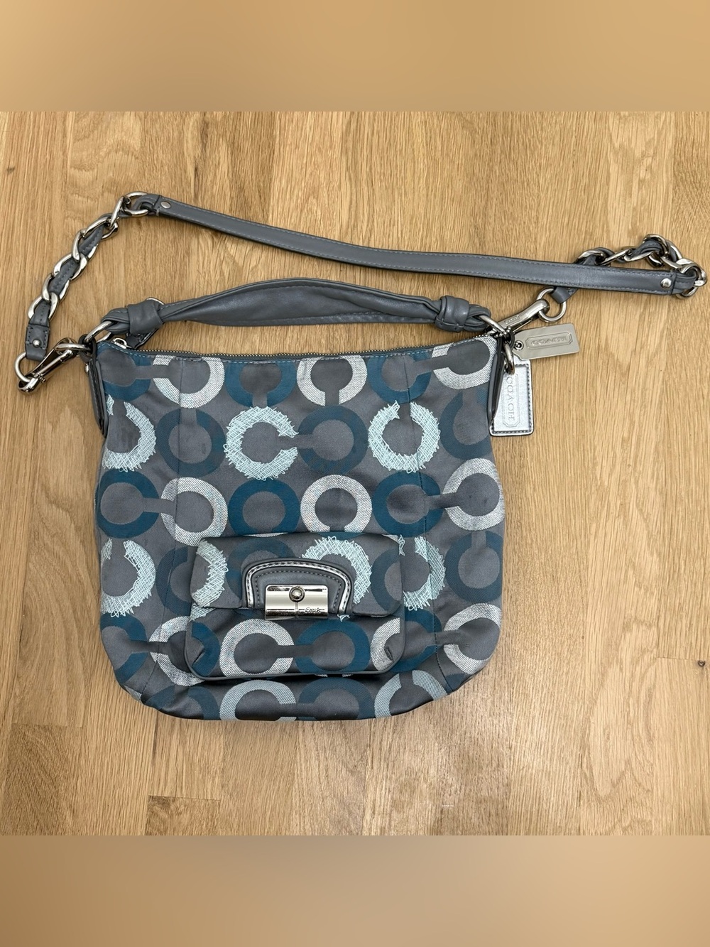 Coach Kristin Op Art Convertible Hobo Bag